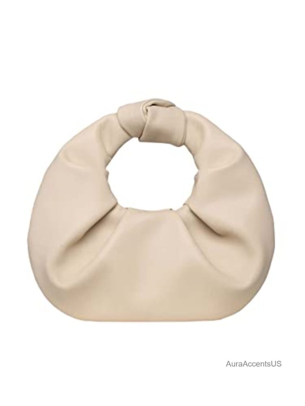 Faux Leather Ruched Hobo Clutch Purse Evening Bag Small Handbag